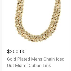 NEW Gold plated Cuban link chain